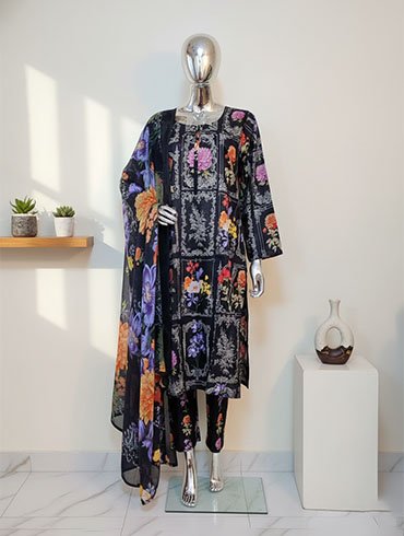 Embroidered Dhanak Collection – 3 Piece Stitched Suits